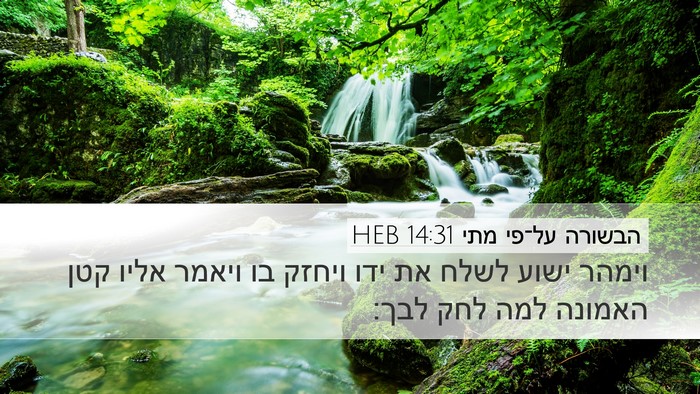 הבשורה על־פי מתי 14:31 HEB Bible Verse Image