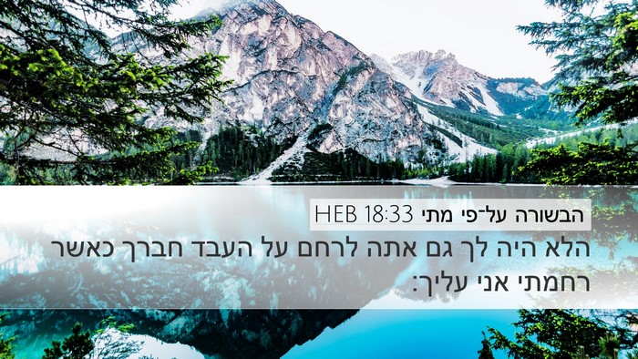 הבשורה על־פי מתי 18:33 HEB Bible Verse Image