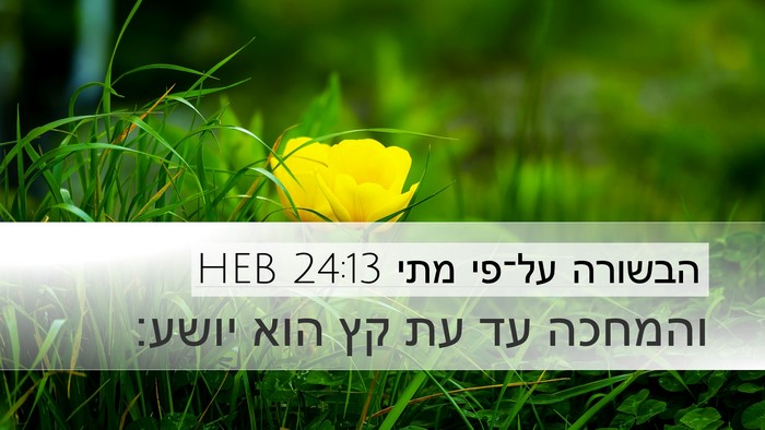 הבשורה על־פי מתי 24:13 HEB Bible Verse Image