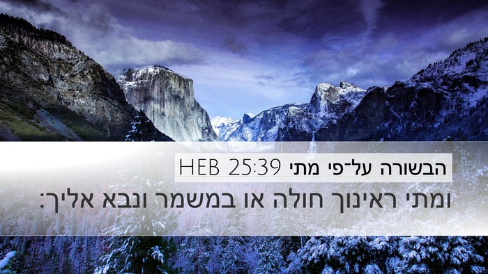 הבשורה על־פי מתי 25:39 HEB Desktop Wallpaper - ומתי ראינוך חולה או במשמר - Desktop Bible Verse Wallpaper