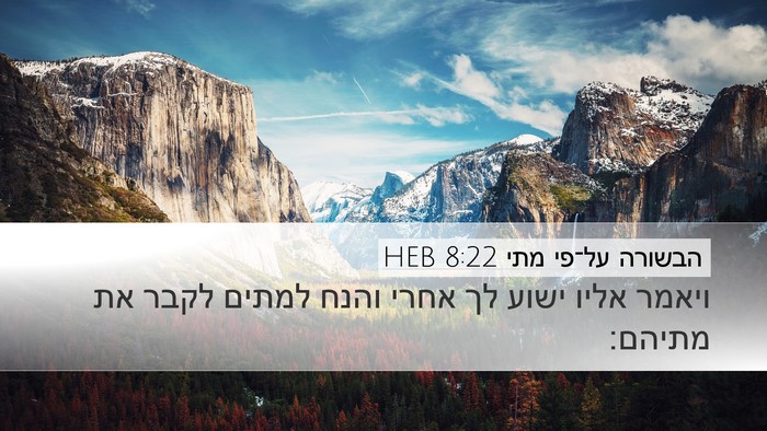 הבשורה על־פי מתי 8:22 HEB Bible Verse Image