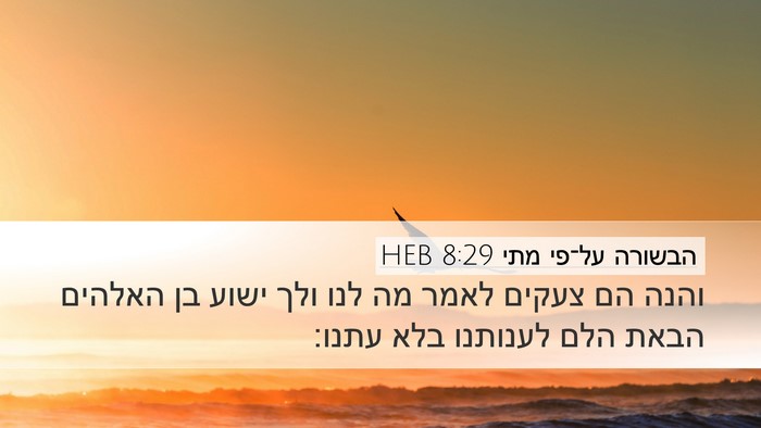 הבשורה על־פי מתי 8:29 HEB Bible Verse Image