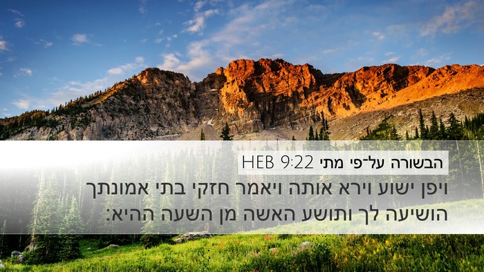הבשורה על־פי מתי 9:22 HEB Bible Verse Image