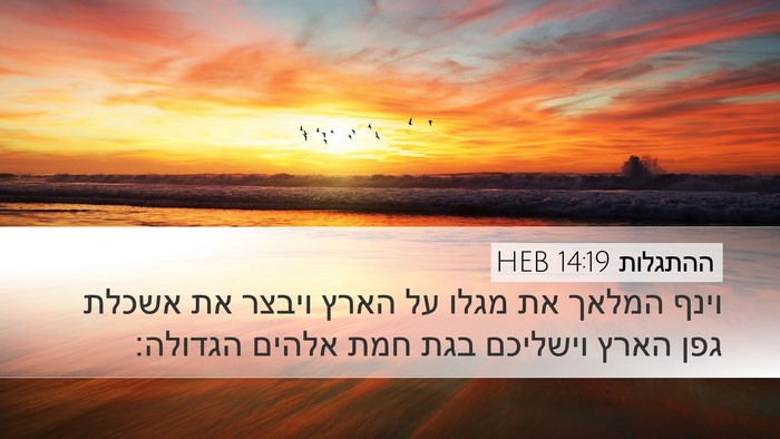 ההתגלות 14:19 HEB Bible Verse Image