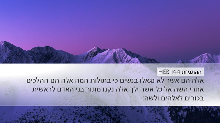 ההתגלות 14:4 HEB Bible Verse Image