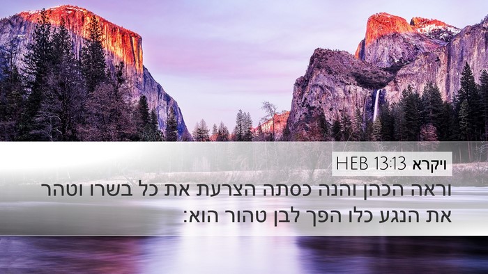 ויקרא 13:13 HEB Desktop Wallpaper - וראה הכהן והנה כסתה הצרעת - Desktop Bible Verse Wallpaper