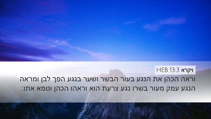 ויקרא 13:3 HEB Desktop Wallpaper - וראה הכהן את הנגע בעור הבשר - Desktop Bible Verse Wallpaper