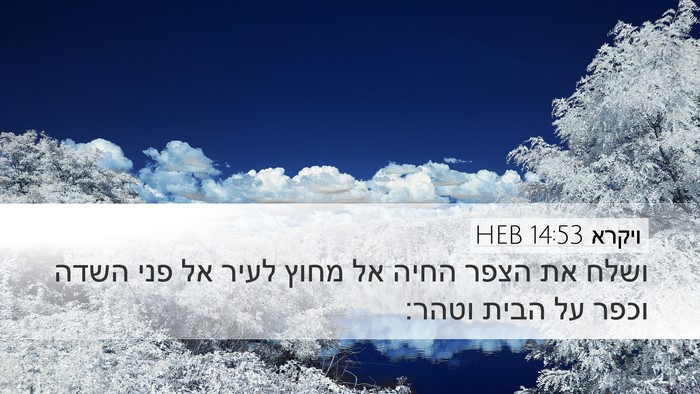 ויקרא 14:53 HEB Desktop Wallpaper - ושלח את הצפר החיה אל מחוץ - Desktop Bible Verse Wallpaper