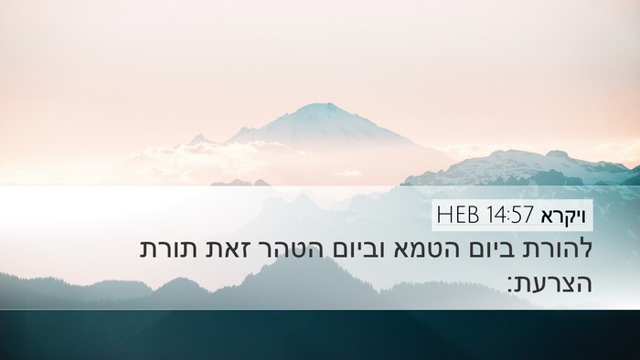 ויקרא 14:57 HEB Desktop Wallpaper - להורת ביום הטמא וביום הטהר - Desktop Bible Verse Wallpaper