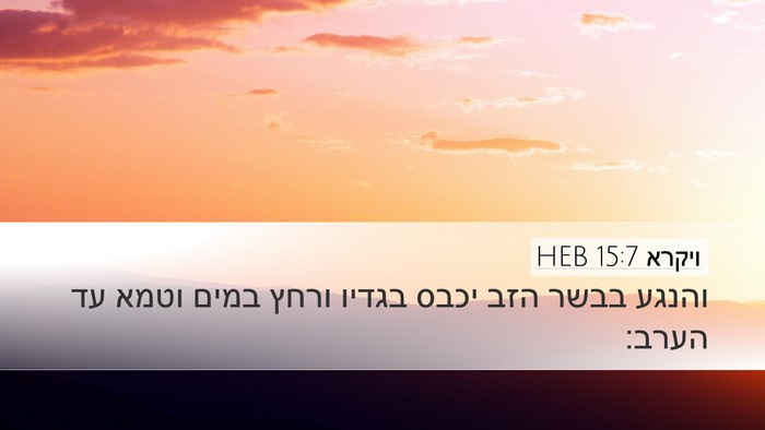 ויקרא 15:7 HEB Desktop Wallpaper - והנגע בבשר הזב יכבס בגדיו - Desktop Bible Verse Wallpaper