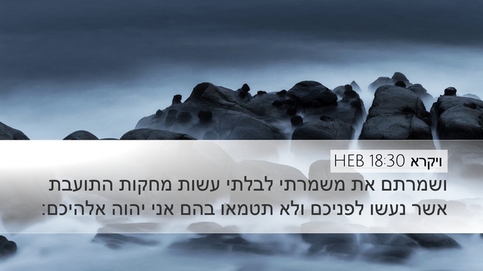 ויקרא 18:30 HEB Bible Verse Image