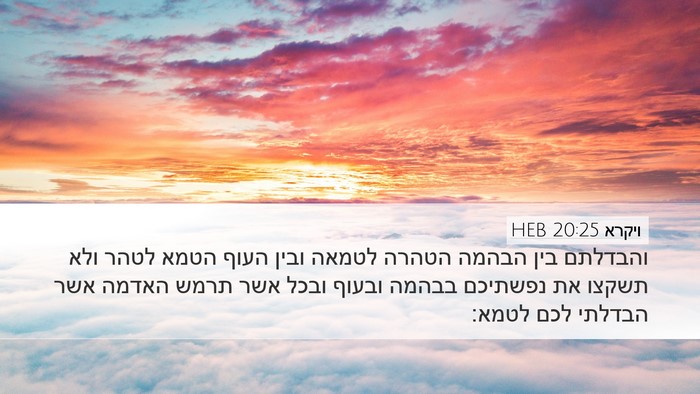 ויקרא 20:25 HEB Bible Verse Image