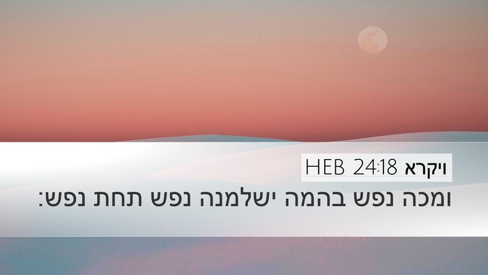 ויקרא 24:18 HEB Desktop Wallpaper - ומכה נפש בהמה ישלמנה נפש - Desktop Bible Verse Wallpaper