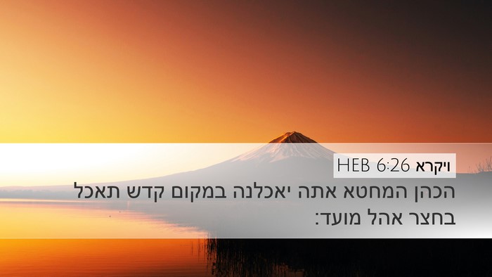 ויקרא 6:26 HEB Bible Verse Image