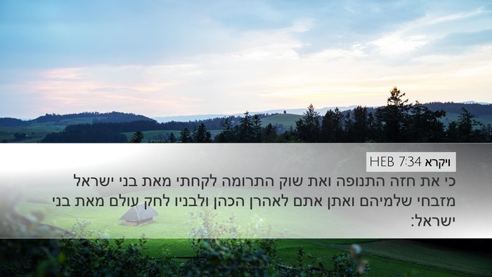 ויקרא 7:34 HEB Bible Verse Image