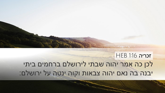 זכריה 1:16 HEB Bible Verse Image