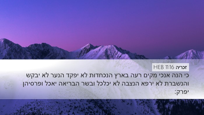 זכריה 11:16 HEB Bible Verse Image