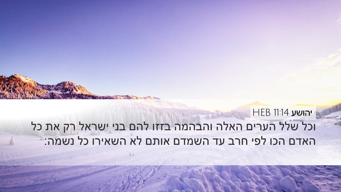 יהושע 11:14 HEB Bible Verse Image