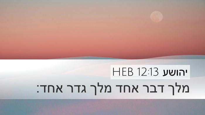 יהושע 12:13 HEB Desktop Wallpaper - מלך דבר אחד מלך גדר - Desktop Bible Verse Wallpaper