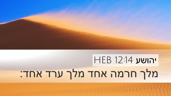 יהושע 12:14 HEB Desktop Wallpaper - מלך חרמה אחד מלך ערד - Desktop Bible Verse Wallpaper