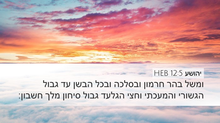 יהושע 12:5 HEB Desktop Wallpaper - ומשל בהר חרמון ובסלכה ובכל - Desktop Bible Verse Wallpaper