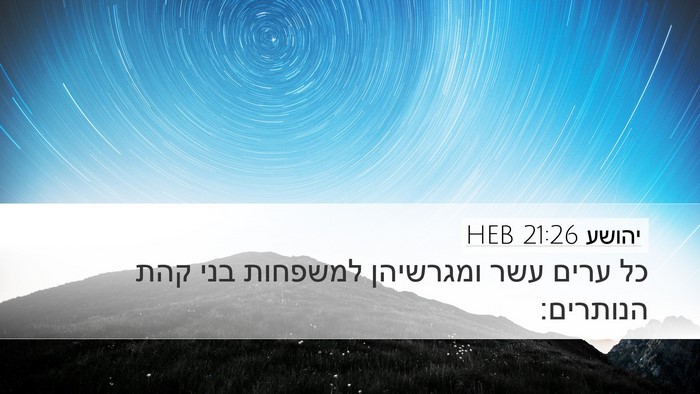 יהושע 21:26 HEB Desktop Wallpaper - כל ערים עשר ומגרשיהן - Desktop Bible Verse Wallpaper