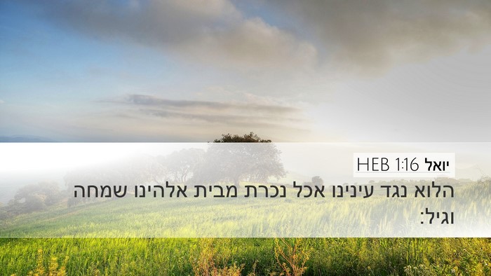 יואל 1:16 HEB Bible Verse Image