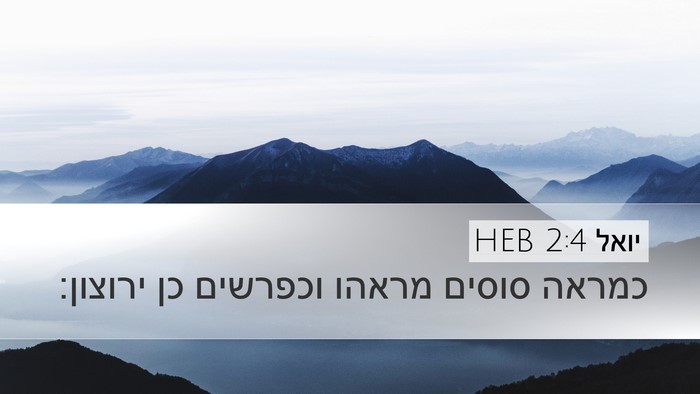 יואל 2:4 HEB Desktop Wallpaper - כמראה סוסים מראהו וכפרשים - Desktop Bible Verse Wallpaper