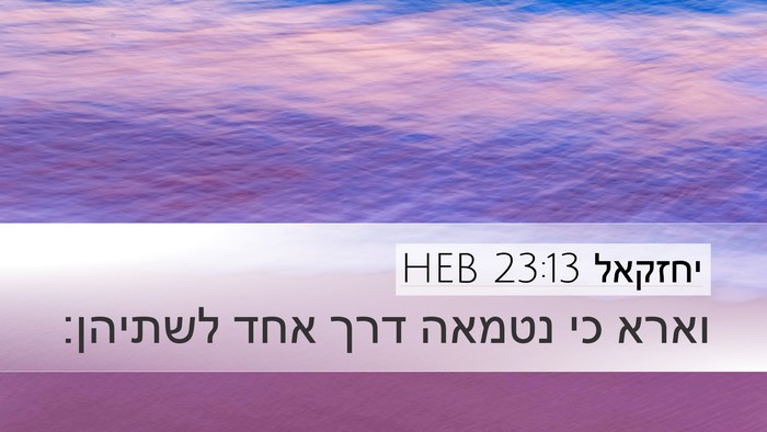 יחזקאל 23:13 HEB Desktop Wallpaper - וארא כי נטמאה דרך אחד - Desktop Bible Verse Wallpaper