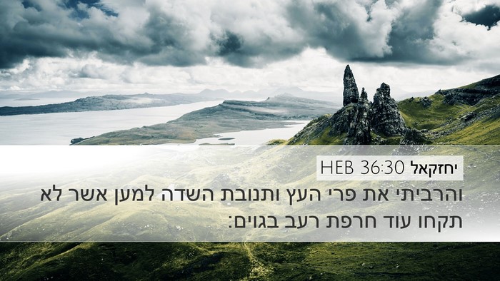 יחזקאל 36:30 HEB Bible Verse Image