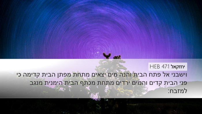 יחזקאל 47:1 HEB Desktop Wallpaper - וישבני אל פתח הבית והנה מים - Desktop Bible Verse Wallpaper