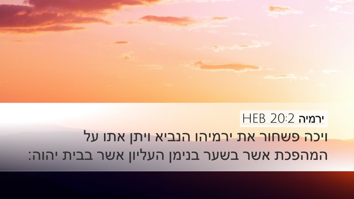ירמיה 20:2 HEB Bible Verse Image