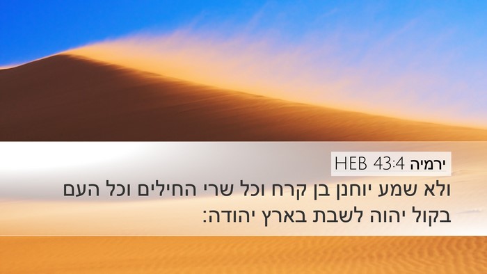 ירמיה 43:4 HEB Bible Verse Image