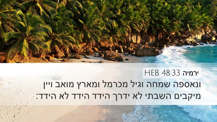 ירמיה 48:33 HEB Bible Verse Image