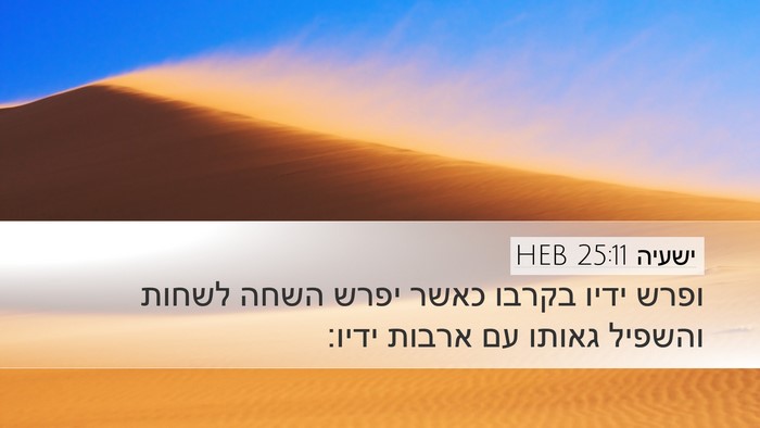 ישעיה 25:11 HEB Bible Verse Image
