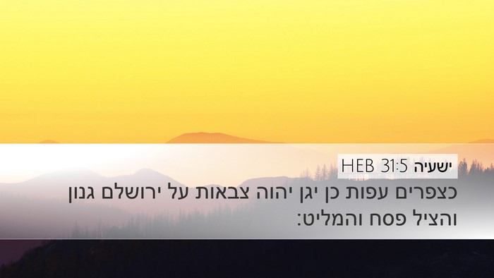ישעיה 31:5 HEB Bible Verse Image