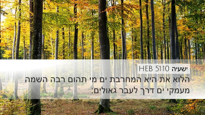 ישעיה 51:10 HEB Bible Verse Image