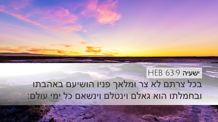 ישעיה 63:9 HEB Bible Verse Image