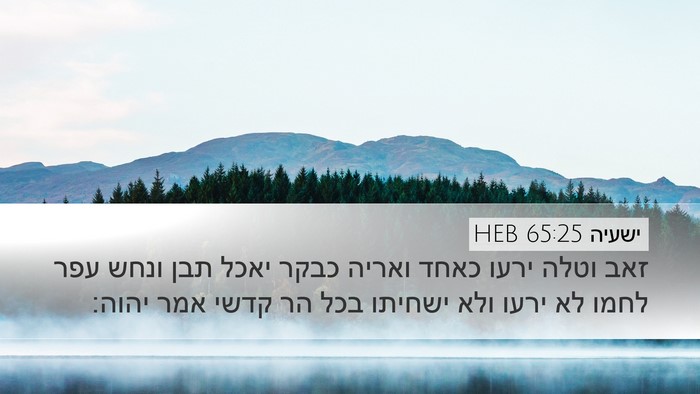 ישעיה 65:25 HEB Bible Verse Image