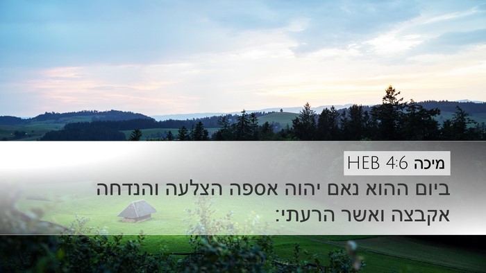 מיכה 4:6 HEB Bible Verse Image