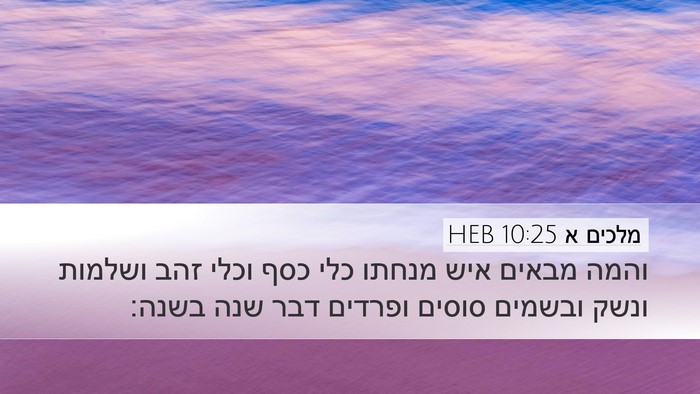 מלכים א 10:25 HEB Bible Verse Image