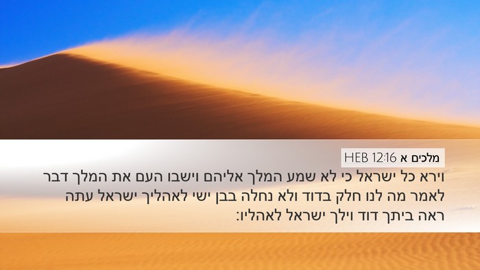 מלכים א 12:16 HEB Bible Verse Image