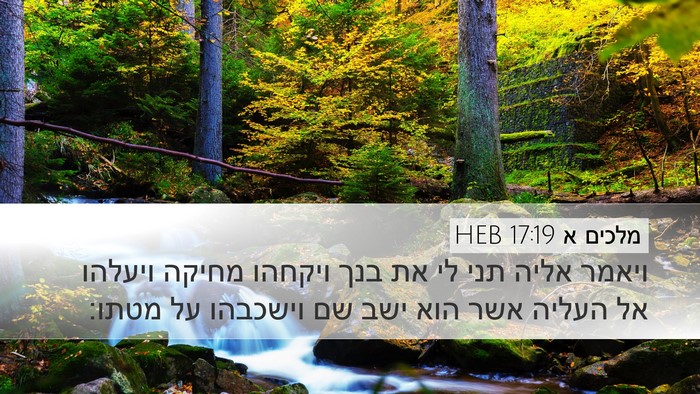 מלכים א 17:19 HEB Bible Verse Image