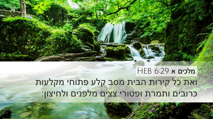 מלכים א 6:29 HEB Bible Verse Image