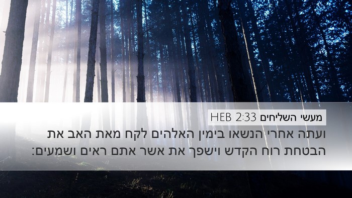 מעשי השליחים 2:33 HEB Bible Verse Image