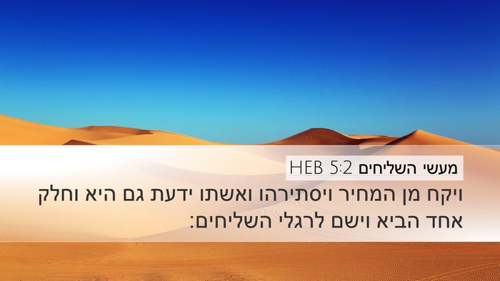 מעשי השליחים 5:2 HEB Desktop Wallpaper - ויקח מן המחיר ויסתירהו - Desktop Bible Verse Wallpaper