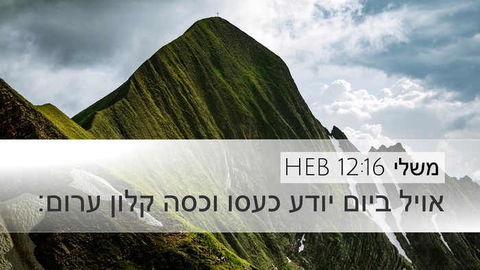 משלי 12:16 HEB Bible Verse Image