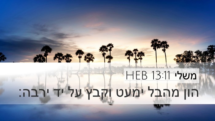 משלי 13:11 HEB Bible Verse Image