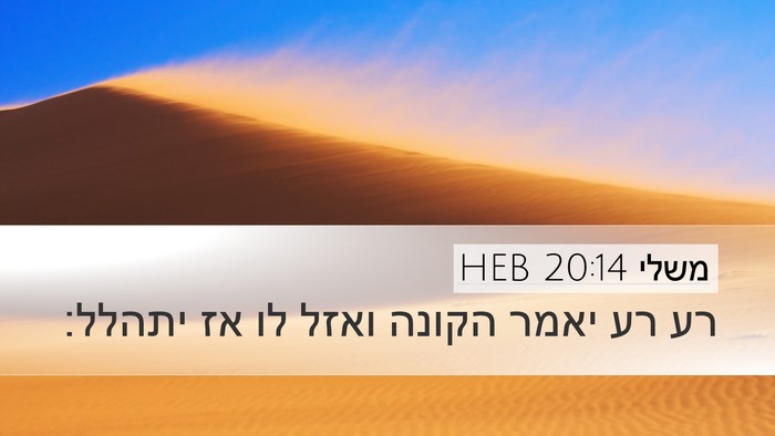 משלי 20:14 HEB Bible Verse Image