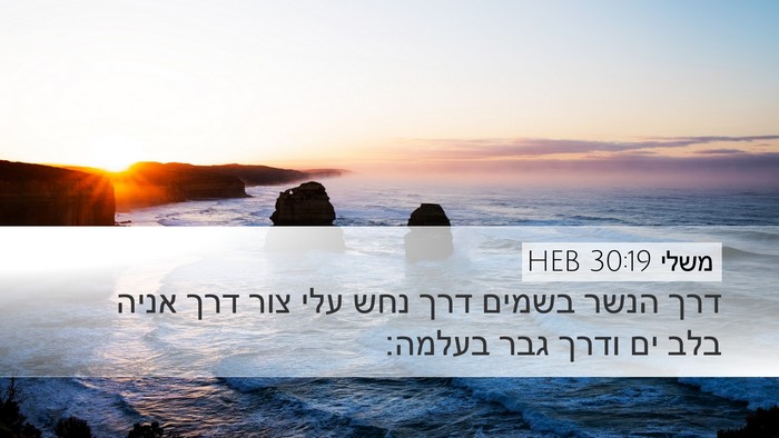 משלי 30:19 HEB Desktop Wallpaper - דרך הנשר בשמים דרך נחש עלי - Desktop Bible Verse Wallpaper